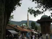 Blick auf den Marktplatz in Sarajevo der Hauptstadt von Bosnien - Herzegowina
am 22.5.2011. Dieses Viertel in Sarajevo hei�t Bakschaschia und ist wirklich
sehenswert.