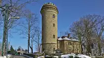 Der Ferberturm (benannt nach dem Geraer Dr. Moritz Rudolf Ferber) befindet sich auf der Ronneburger H�he, dem h�chsten Punkt der Stadt Gera, und wurde im 19. Jahrhundert erbaut. Er ist 21 Meter hoch. (02.03.2013)