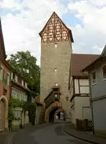 M�nnerstadt, J�rgentor mit Fachwerkaufsatz von 1570 (16.06.2012)

