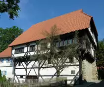 Pfullendorf,  Das Alte Haus  von 1317 in allemannischer Fachwerkbauweise, eines der �ltesten B�rgerh�user in S�ddeutschland, heute Museum f�r Stadtgeschichte, Aug.2012