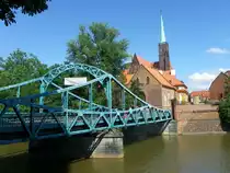 Br�cke von der Sand- zur Dominsel in Breslau (Wroclaw) im Sommer 2012
