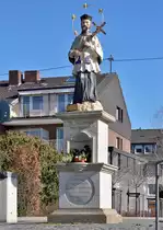 Denkmal  St. Johannes von Nepomuk  am Rheinufer in Bonn-Beuel - 04.03.2013