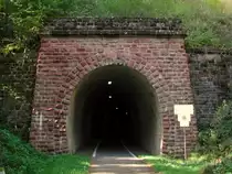 Deutschland, Rheinland-Pfalz, Eifel, der Maare-Mosel-Radweg (MMR) an der S�deinfahrt des Gr�newald Tunnels (126 m lang) zwischen Wittlich und Plein. Der MMR (58 km lang) verbindet Daun in der Vulkaneifel �ber die ehemaligen Bahnnebenstrecken Daun-Wengerohr und Wengerohr–Bernkastel-Kues mit dem Moseltal. 31.08.2002