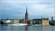 Stockholm, Riddarholmen mit seiner markanten Kirche.
Scan eines Dias vom Sp�tsommer 1988.