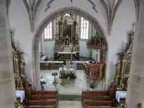 Hellmons�dt, Pfarrkirche St. Alexius, Sp�tgotischer Bau, Hochaltar von 1758 (06.04.2013)