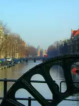 Niederlande, Amsterdam, Zugbr�cke, Kloveniersburgval. 08.02.2005