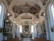 Matrei, Pfarrkirche Maria Himmelfahrt, erbaut ab 1470, barockisiert von 1754 bis 1755 durch Hofmaler Josef Adam M�lk (09.05.2013)