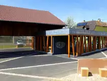 Bantzenheim, Eingang zum Motoradmuseum, er�ffnet im April 2013, zeigt �ber 150 Motorr�der, �berwiegend aus franz�sischer Produktion, April 2013