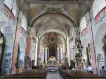 Klagenfurt, St. Egyd Kirche, Hochaltar von 1780, Barockkanzel von Benedikt Bl��, 
Deckenfresken von Fromiller und M�lkh (20.05.2013)