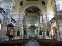 Ebersm�nster, der prachtvolle barocke Innenraum der Abteikirche, Mai 2013