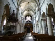Rufach (Rouffach), Blick zur Orgelempore in der Maria-Himmelfahrt-Kirche, die Orgel stammt von 1855, Juni 2013