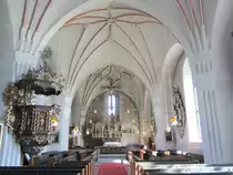 Gammelstad, Niederlulea Kirche, Kalkmalereien von Albertus Pictors, Antwerpener Fl�gelaltar von 1520, Kanzel von Nils Jakobsson Flur aus dem 18. Jahrhundert (06.07.2013)
