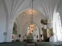 L�vanger, Langschiff der St. Anna Kirche, Kanzel von 1624 (07.07.2013)