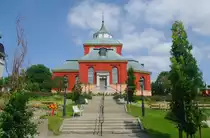 S�derhamn, Ulrika Eleonora Kyrka, erbaut 1693 von Nicodemus Tessin mit kreuzf�rmigen Grundri� (08.07.2013)