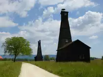 Riburg, historische Salzbohrt�rme, Juni 2013