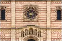 Speyer. Detailansicht der Westfassade des Doms. 14.06.2013