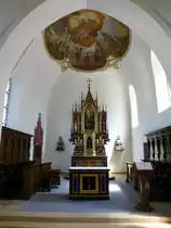 Kaiserstuhl, Hochaltar und Chorgest�hl in der barocken Kirche St.Katharina, Juli 2013