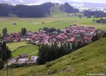 Blick von oben auf Reichenbach, ein Ortsteil von Oberstdorf (Kreis Oberallg�u, Juli 2008)