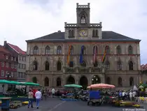 Vordere Ansicht der Ostseite des Rathauses von Weimar, an der Westseite des Marktplatzes gelegen (Th�ringen, Oktober 2008)