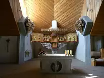 Schluchsee, der Fl�gelaltar der St.Nikolaus-Kirche von 1896, Juli 2013