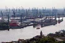 Hamburg - Werften, Docks und jede Menge Ladekr�ne - 13.07.2013
