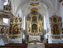 Neufahrn, barocke Alt�re und Kanzel der Hl. Geist und Wilgefortis Kirche (15.04.2012)