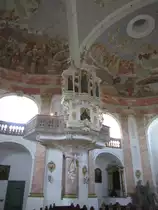Kappl, Orgel der Dreifaltigkeitskirche, erbaut von 1734 bis 1738 durch Orgelbauer 
Franz Frasmann (29.12.2013)