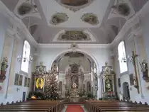Neualbenreuth, St. Laurentius Kirche, gemalter Hochaltar von 1730 (29.12.2013)