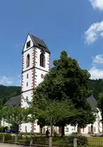 Wolfach, die Stadtpfarrkirche St.Laurentius, Juli 2013