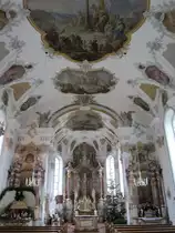 Otterswang, Alt�re der sp�tbarocken St. Oswald Kirche, erbaut 1770 (19.01.2014)