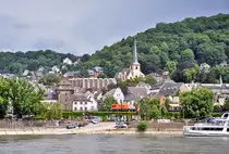 Linz am Rhein - Zentrum mit Kirche und F�hranleger - 03.08.2013
