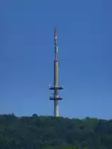 Hohentengen, der Sendeturm (103m) auf dem 677m hohen Wannenberg, erbaut 1995, Juli 2013