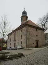Cadolzburg, Markgrafenkirche St. C�cilia, erbaut von 1750 bis 1751 als barocker
Saalbau (09.02.2014)
