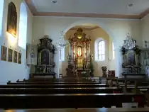 St.Peter, der Innenraum der Wallfahrtskirche  Maria Lindenberg , die Wallfahrt zu diesem Ort ist �ber 500 Jahre alt, Dez.2013