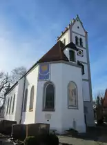 D�nzelbach, Pfarrkirche St. Nikolaus, sp�tgotischer Chor um 1500, im 18. Jahrhundert barockisiert (28.02.2014)