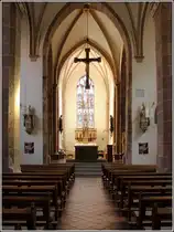 Bad Iburg. Das Mittelschiff der St.-Clemens-Kirche der Iburg. 06.03.2014