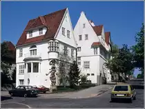 Osnabr�ck. Geb�ude an der Ecke Blumenthalstra�e/Bismarckstra�e. Scan eines Dias aus den 1970er Jahren.