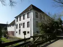 B�tzingen, die Untere M�hle, ganz links der Standort des ehemaligen M�hlrades, M�rz 2014