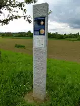 Buchheim, neu geschaffenes ma�stabgerechtes Modell unseres Sonnensystems mit den Planeten in Form dieser Stelen, um die Sternwarte auf dem Marchh�gel herum, Mai 2013