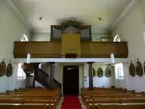 Suggental, Blick zur Orgelempore in der Dorfkirche, M�rz 2014
