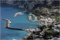 Capri. Blick von Anacapri auf Marina Grande an der Nordk�ste. 26.03.2014