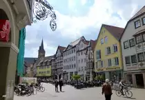 Der Marktplatz im sch�nen Tauber-Main-St�dtchen Wertheim. Aufnahme von April 2014.