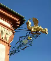 Bruchsal, kunstvolle Wasserspeier am Barockschlo�, April 2014