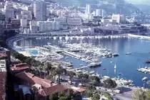F�rstentum Monaco: Blick �ber den Hafen und den �stlichen Stadtteil. Datum: 4. Juli 1972.