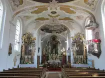 Kutzenhausen, barocke Alt�re der St. Nikolaus Kirche (23.04.2014)