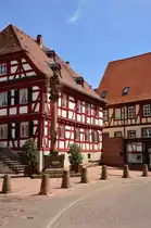 Marien S�ule in der Pfarrgasse in Amorbach im bayrischen Teil des Odenwaldes. 25.5.2014