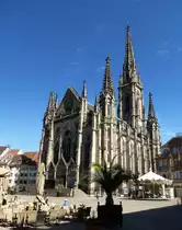 M�lhausen (Mulhouse), die protestantische Stephanuskirche, der neugotische Bau entstand 1859-65, Mai 2014