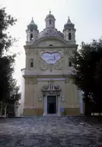 Italien, Ligurien: Santuario della Madonna della Costa in San Remo im August 1979. - Das barocke Kirchengeb�ude wurde am 1. November 1832 eingeweiht.