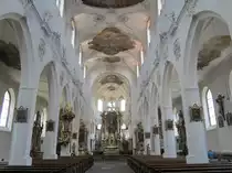 �berlingen, barocker Innenraum der Franziskanerkirche (23.06.2014)