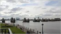 Die 520 m lange Thames Barrier soll London vor Sturmfluten sch�tzen. Seit 1984 ist es einsatzbereit. 07.06.2014